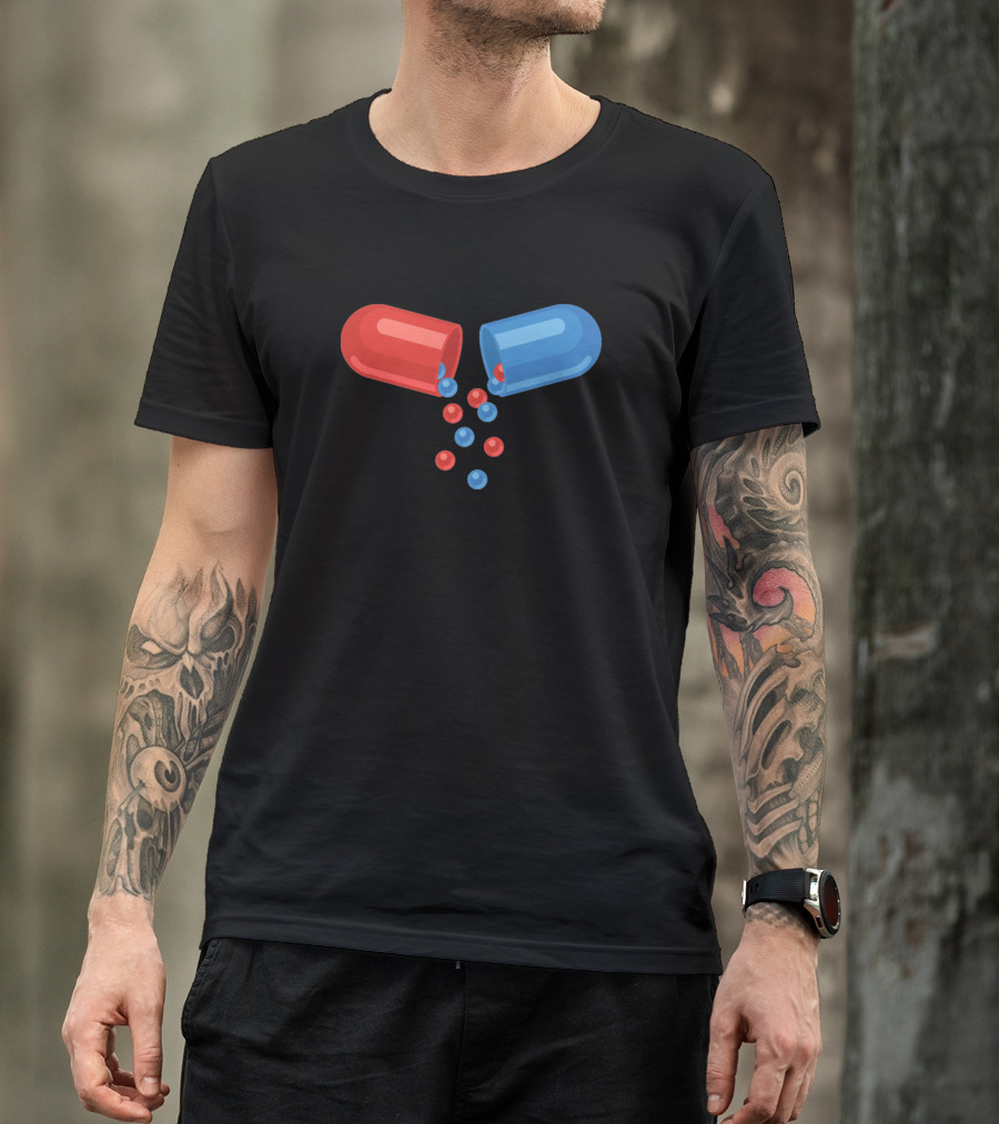 Red And Blue Capsule Pills T-Shirt