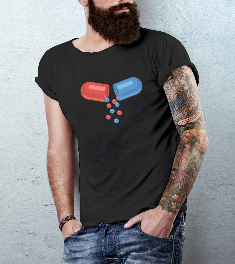 Red And Blue Capsule Pills T-Shirt