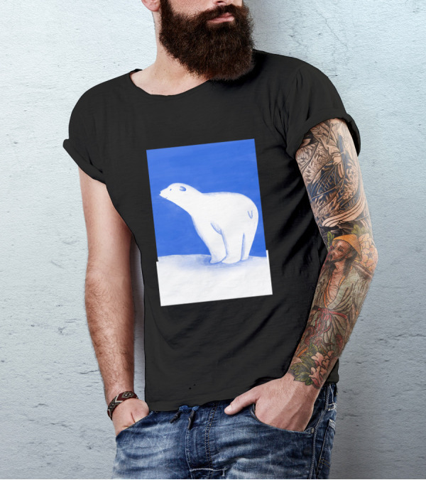Polar Bear On Arctic Blue Horizon T-Shirt