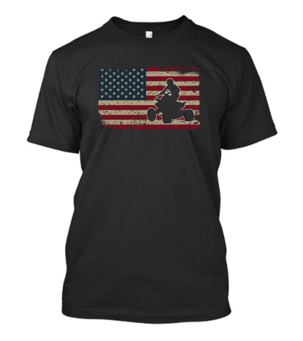 Quad Biker American Flag T-Shirt