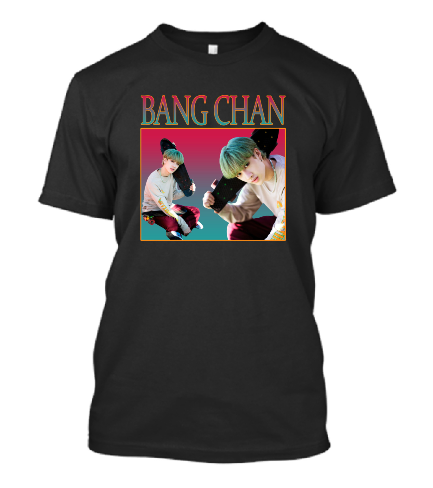 Bang Chan Stray Kids Skateboard Style Fashion T-Shirt
