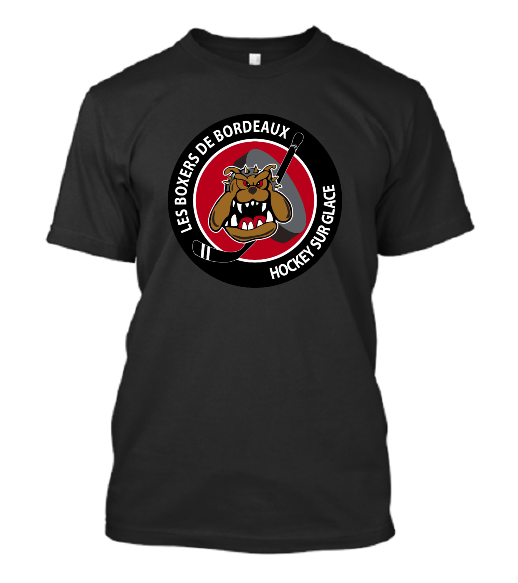 Les Boxers De Bordeaux Hockey Sur Glace Bulldog Emblem T-Shirt