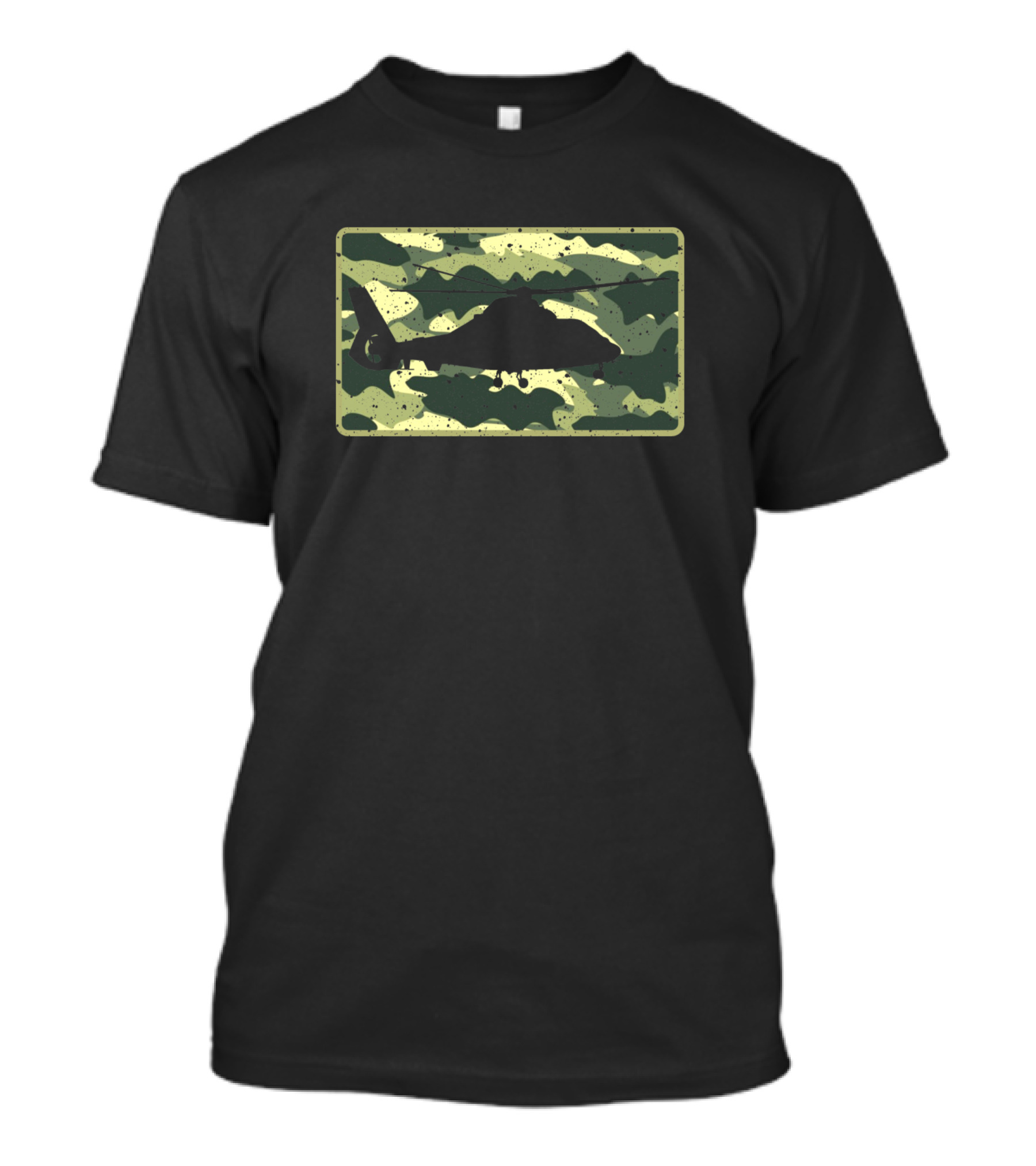 Vintage Camo Army Attack Helicopter War Birthday T-Shirt