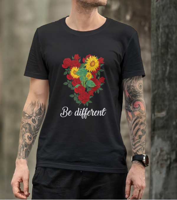 Be Different Sunflower Among Red Roses T-Shirt