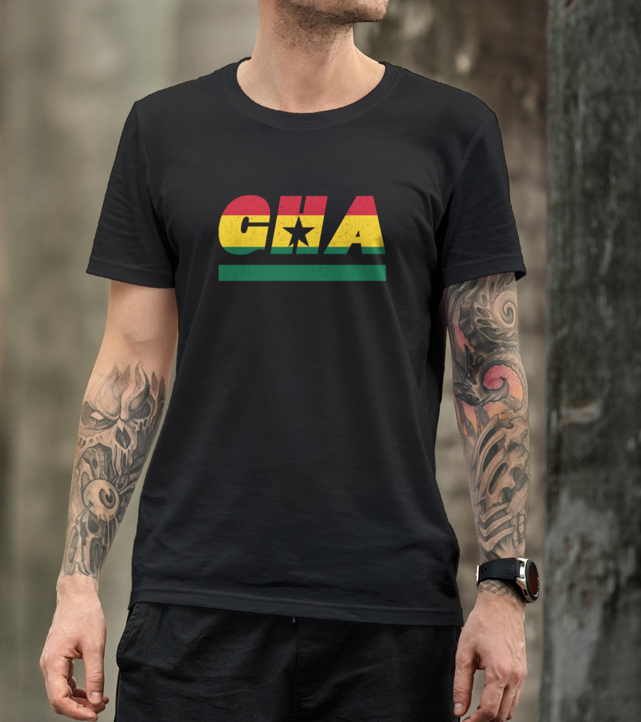 GHA Ghana Ghanaian Flag Colors ISO Code 3166 Star T-Shirt