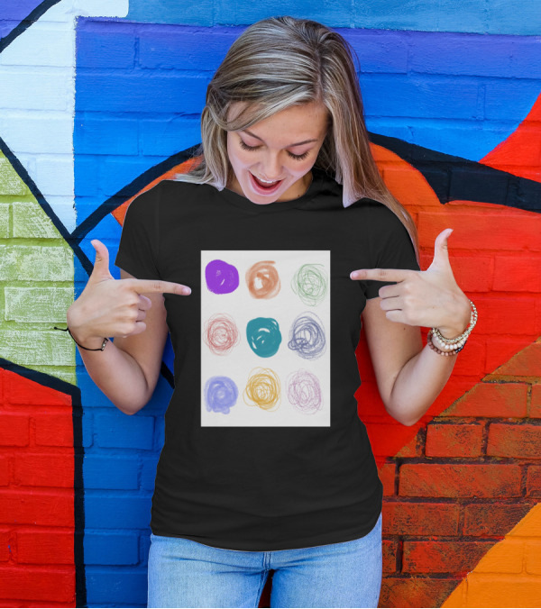 Green Thoughts Colorful Scribbles T-Shirt