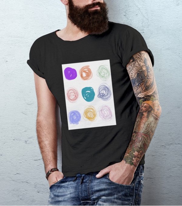 Green Thoughts Colorful Scribbles T-Shirt