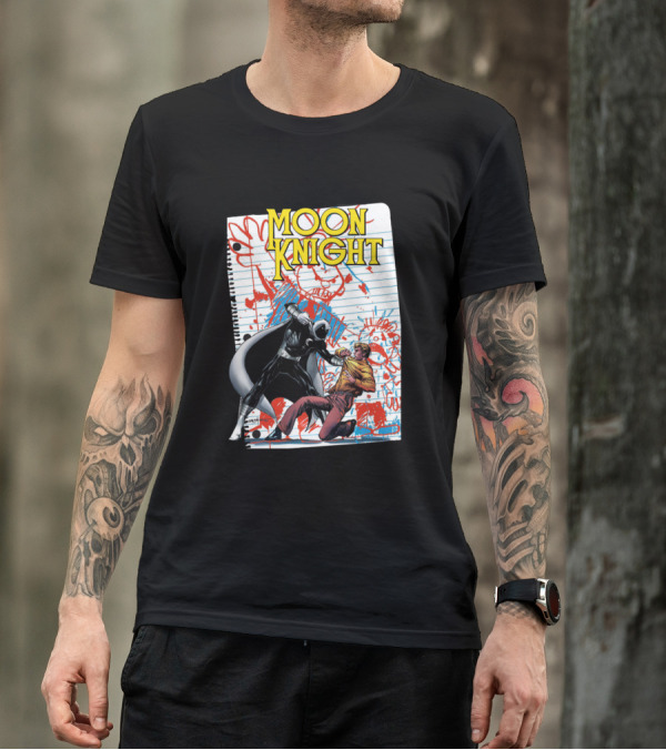 MOON KNIGHT Comic Book Style Battle Scene T-Shirt
