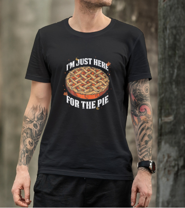 I'm Just Here For The Pie Lattice Crust Autumn Leaves And Bees T-Shirt