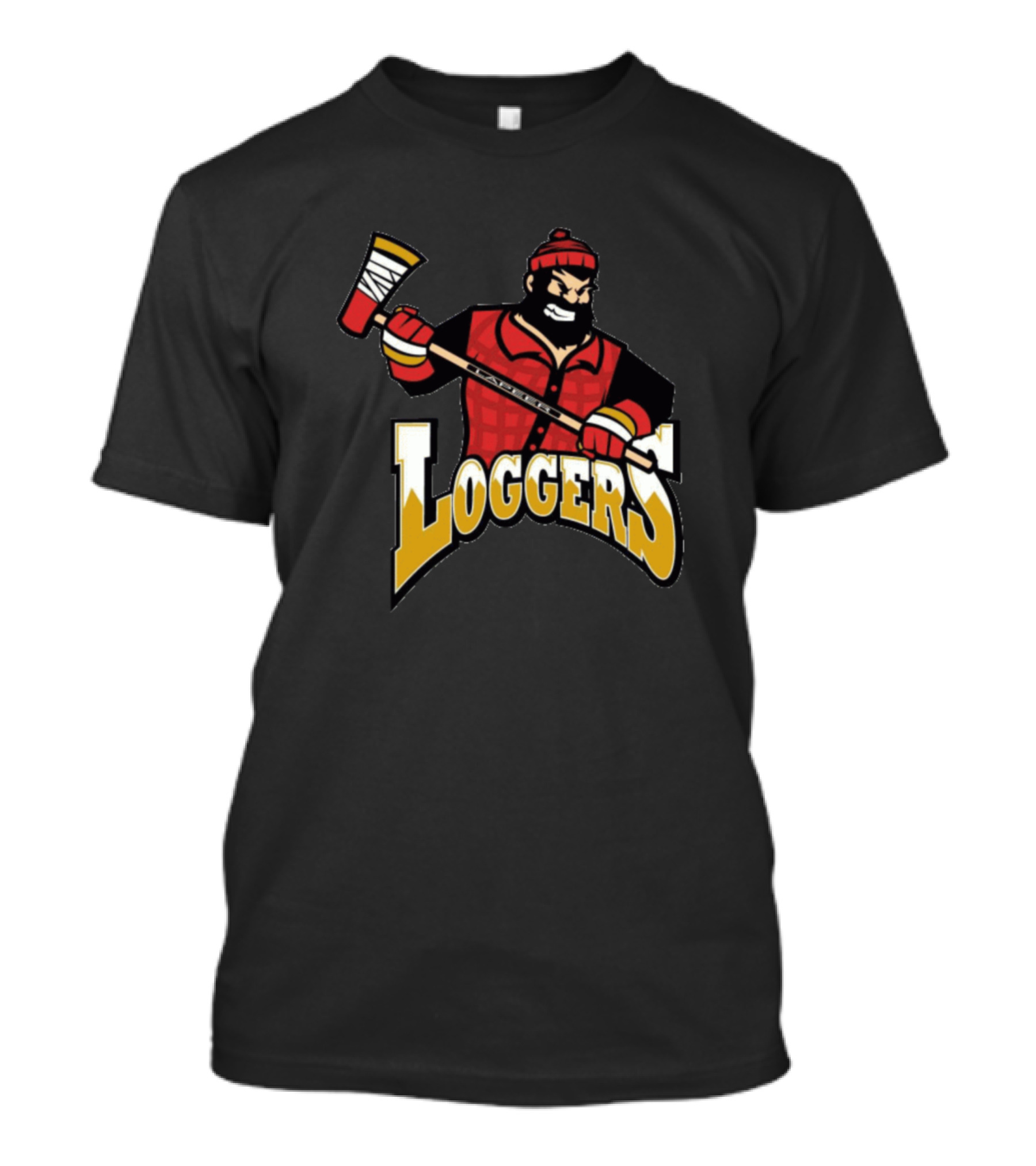 Lapeer Loggers Hockey Lumberjack Mascot With Axe T-Shirt