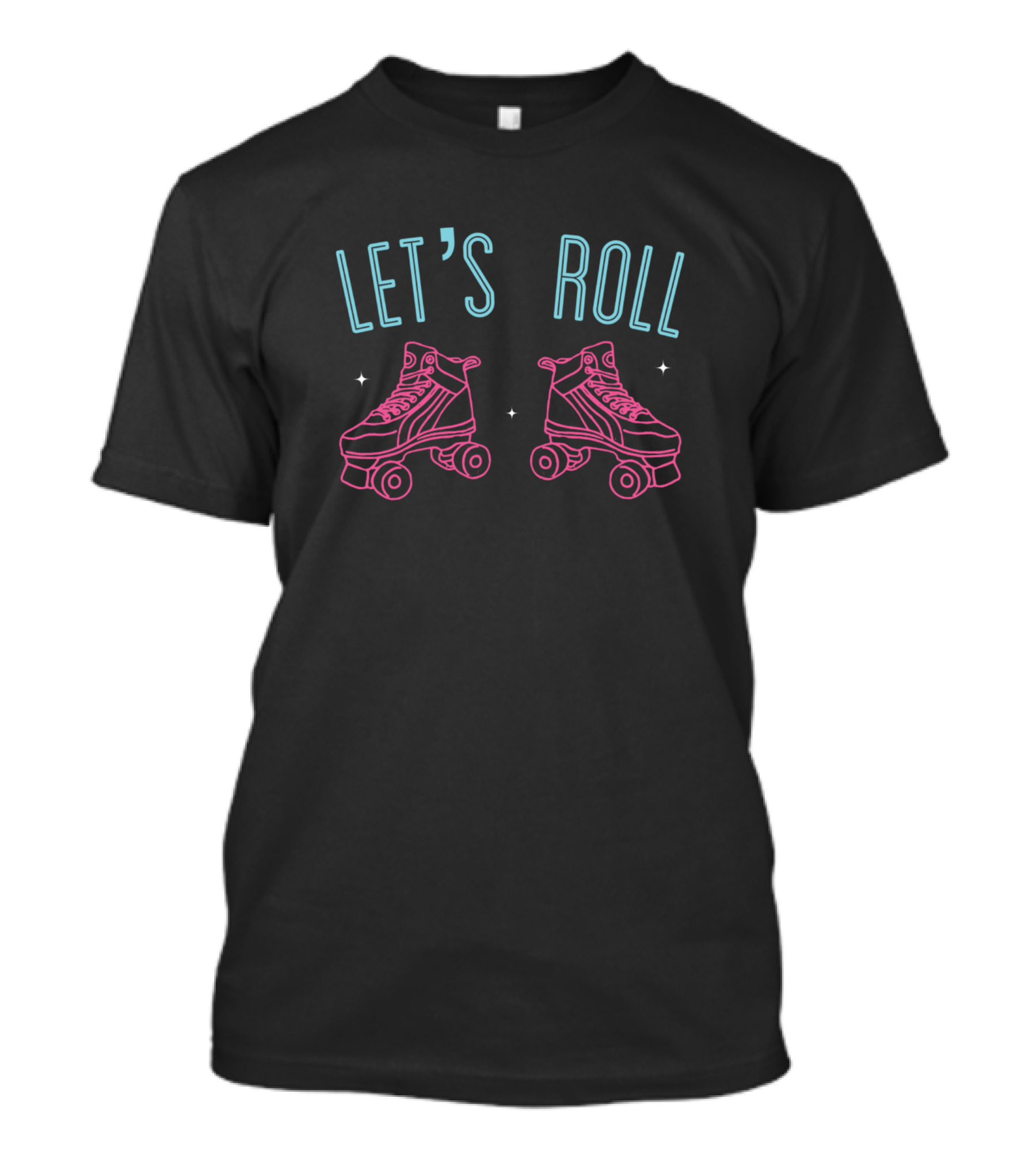 LET'S ROLL Neon Roller Skates T-Shirt