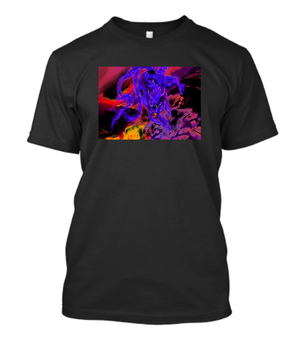 Matatabi Fiery Blue And Purple Beast On Cracked Earth T-Shirt