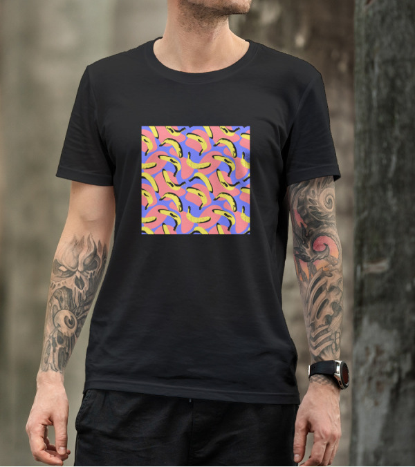 Modern Colorful Bananas Pattern Fun T-Shirt