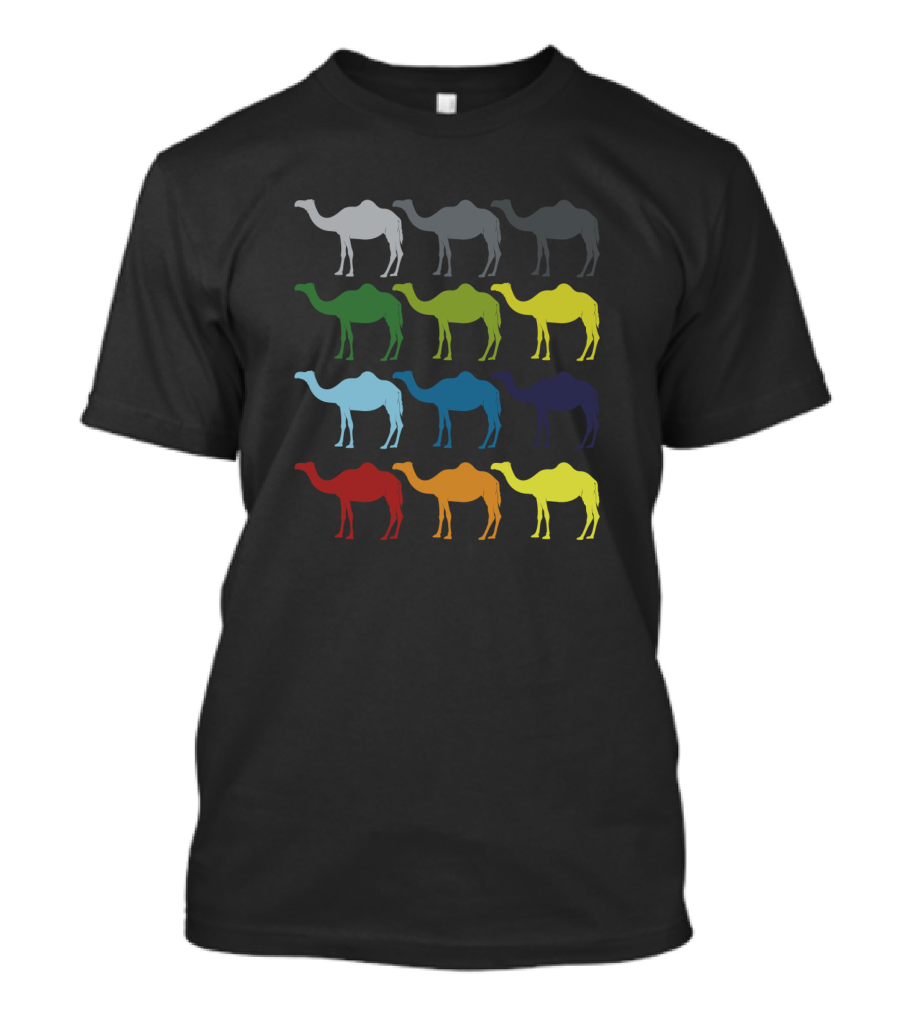 Neon Pop Art Camel Dromedary Multicolor T-Shirt