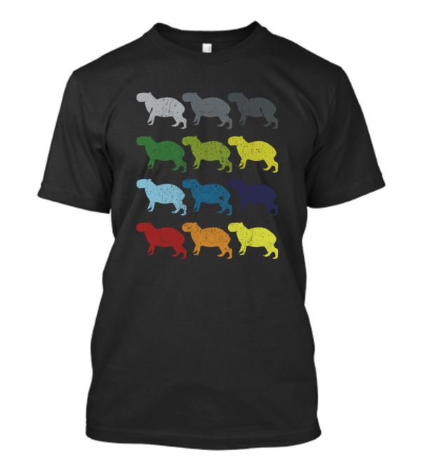 Neon Multicolor Pop Capybara Animal T-Shirt