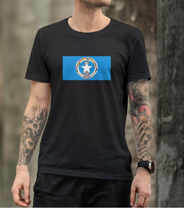 Northern Mariana Islands Flag With Star And Wreath T-Shirt