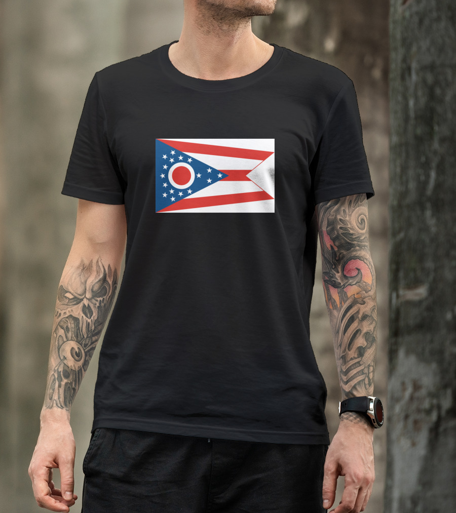Ohio State Flag Buckeye Banner T-Shirt