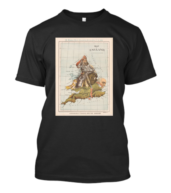 Map England Modern St George And The Dragon Punch’s Almanack 1888 T-Shirt