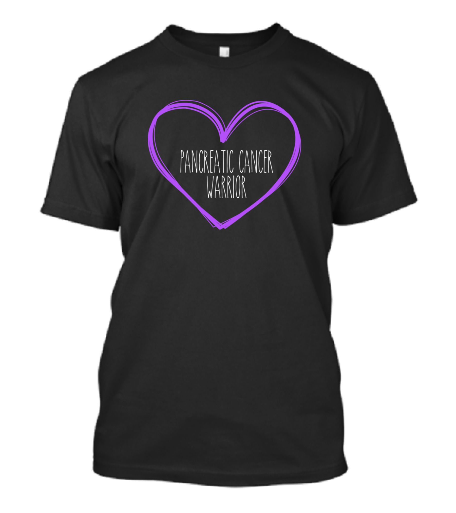 Pancreatic Cancer Warrior Heart Courage Support T-Shirt