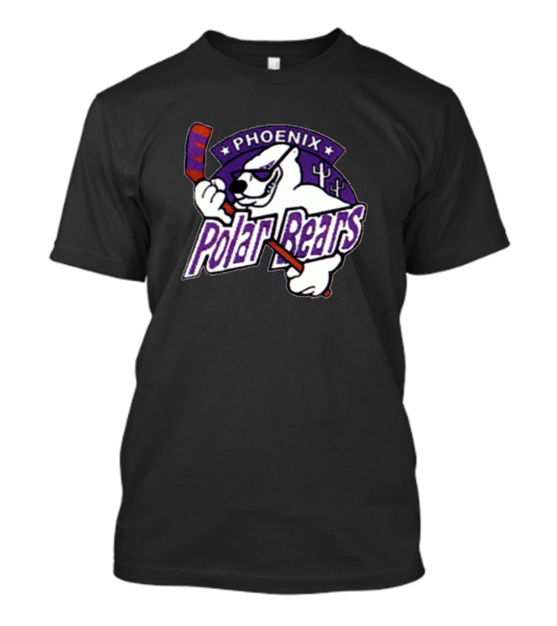 Phoenix Polar Bears Hockey Team Logo Polar Bear With Hockey Stick T-Shirt