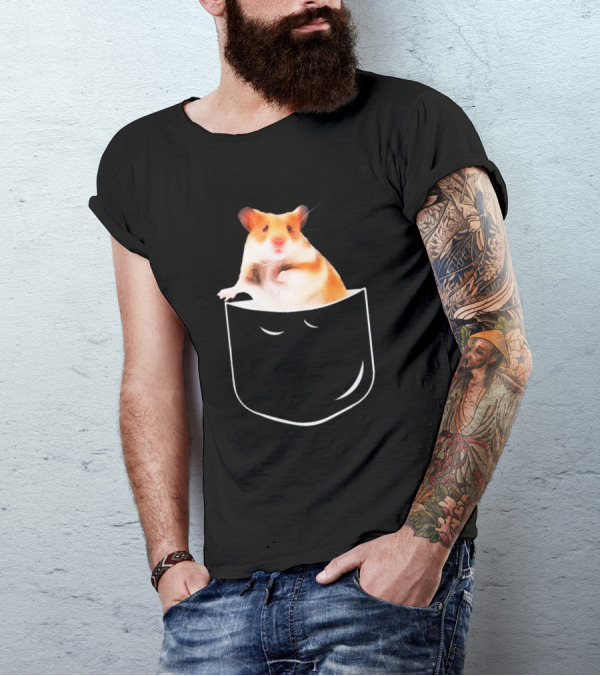 Pocket Hamster Cute Rodent Peekaboo Joke T-Shirt