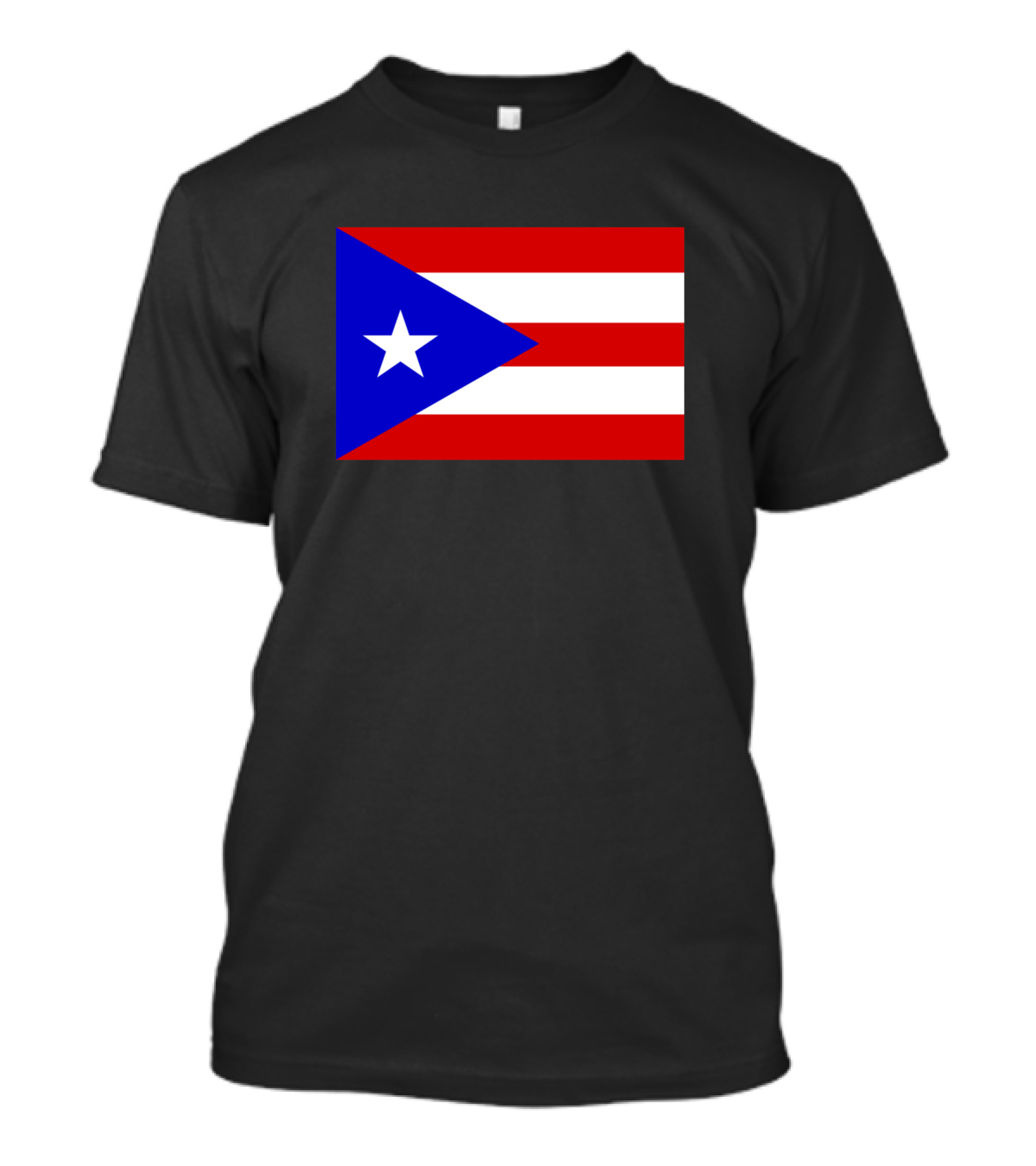 Puerto Rico Flag Red White Stripes Blue Triangle White Star T-Shirt