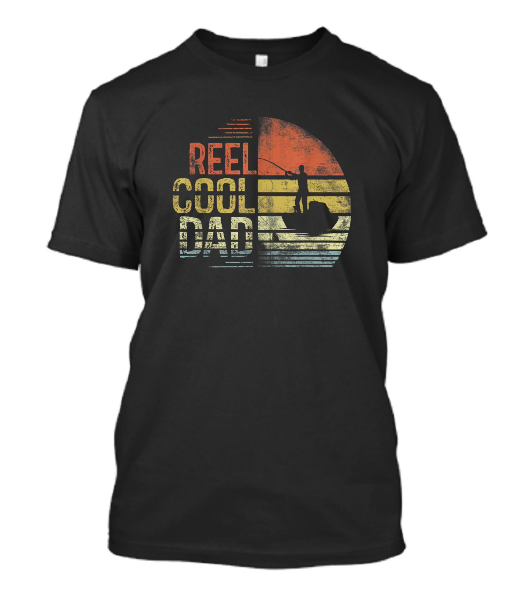 Reel Cool Dad Vintage Sunset Fishing T-Shirt