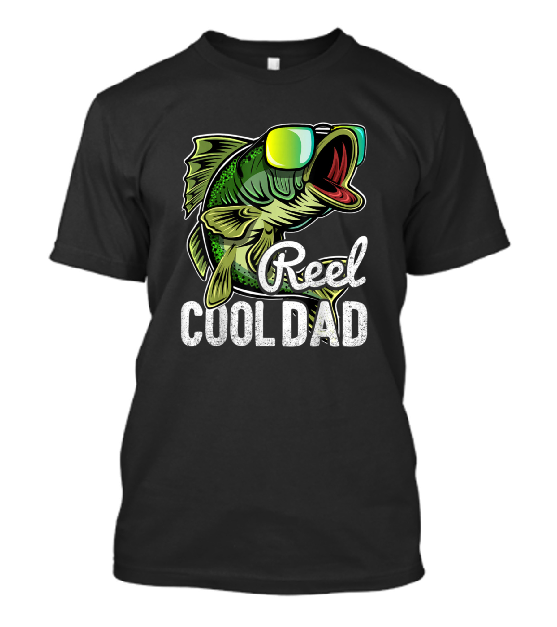 Reel Cool Dad Fish Wearing Vibrant Sunglasses T-Shirt