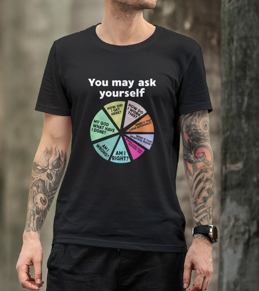 You May Ask Yourself How Did I Get Here Talking Heads Lyrics Wheel Chart T-Shirt