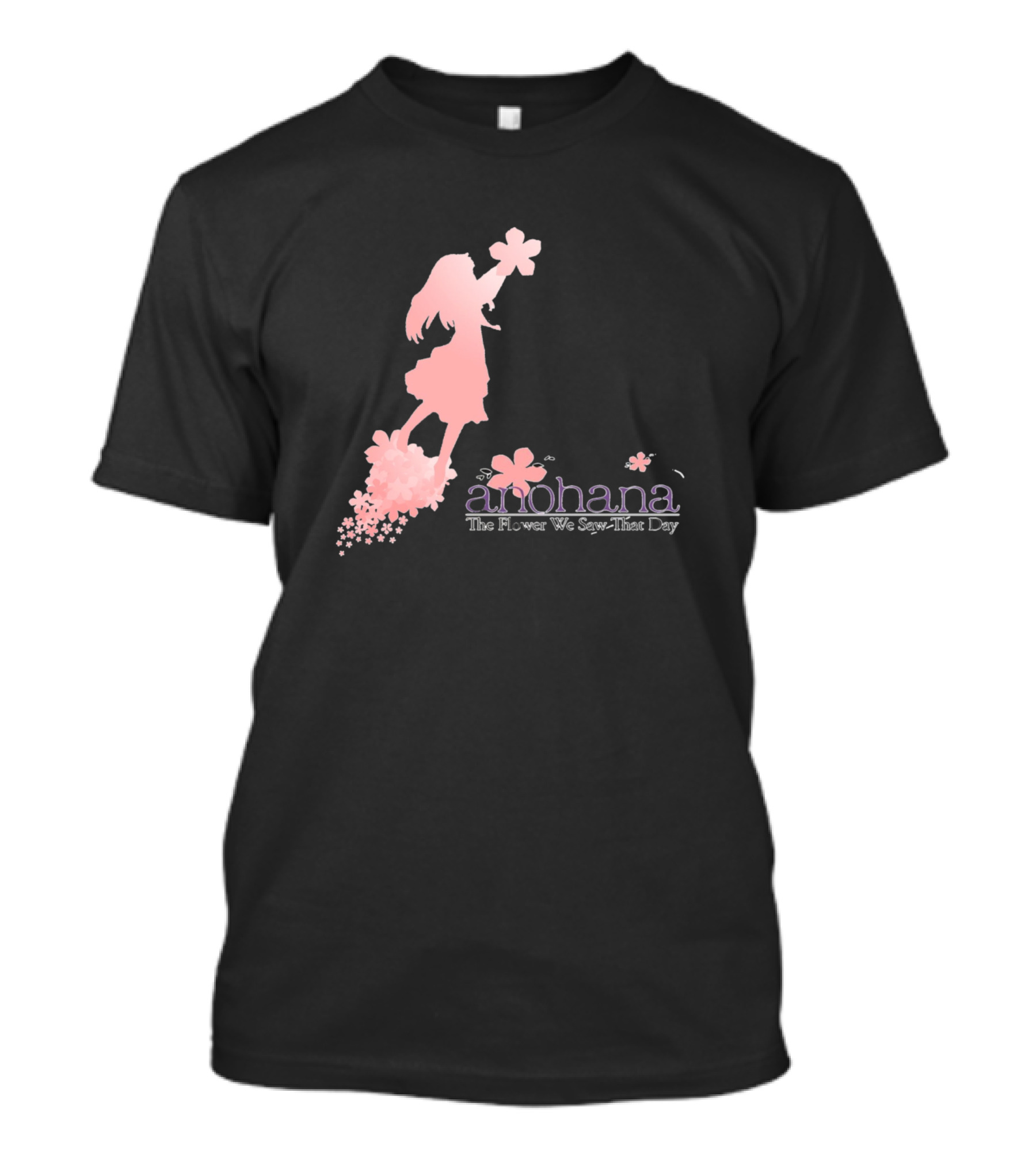 Anohana The Flower We Saw That Day Pink Silhouette Blossom T-Shirt
