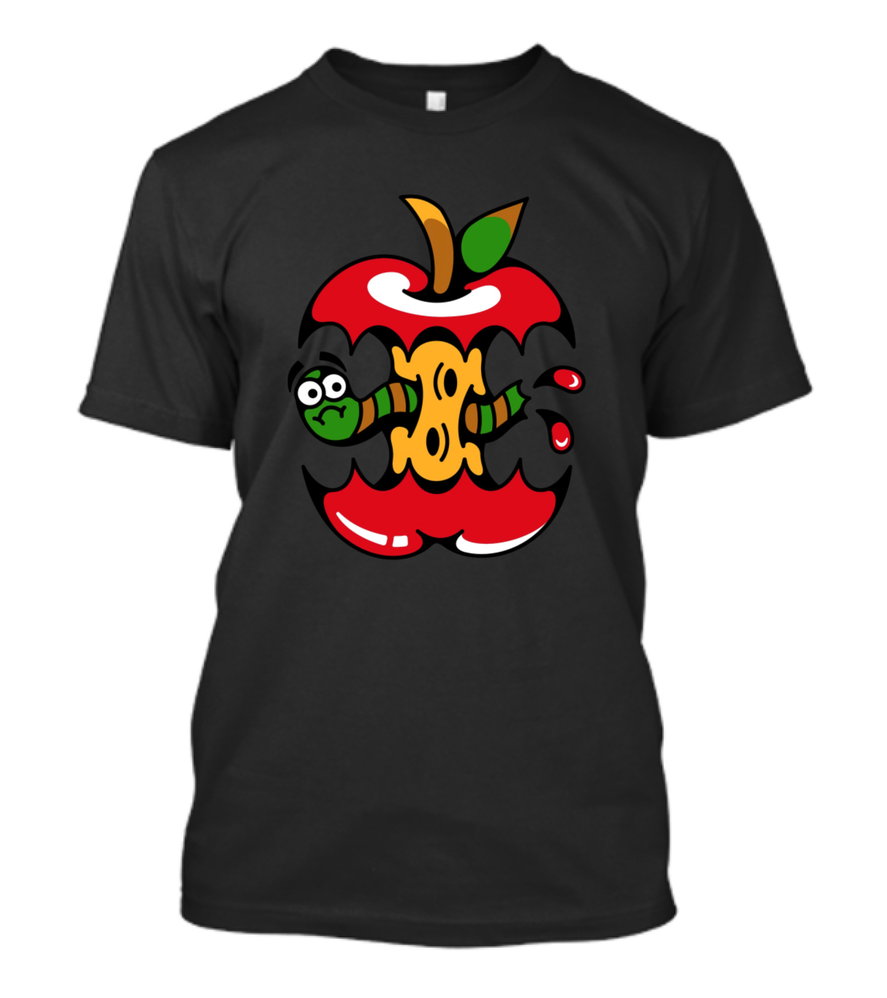 Apples Eaten By Caterpillars Worm In Apple Core T-Shirt