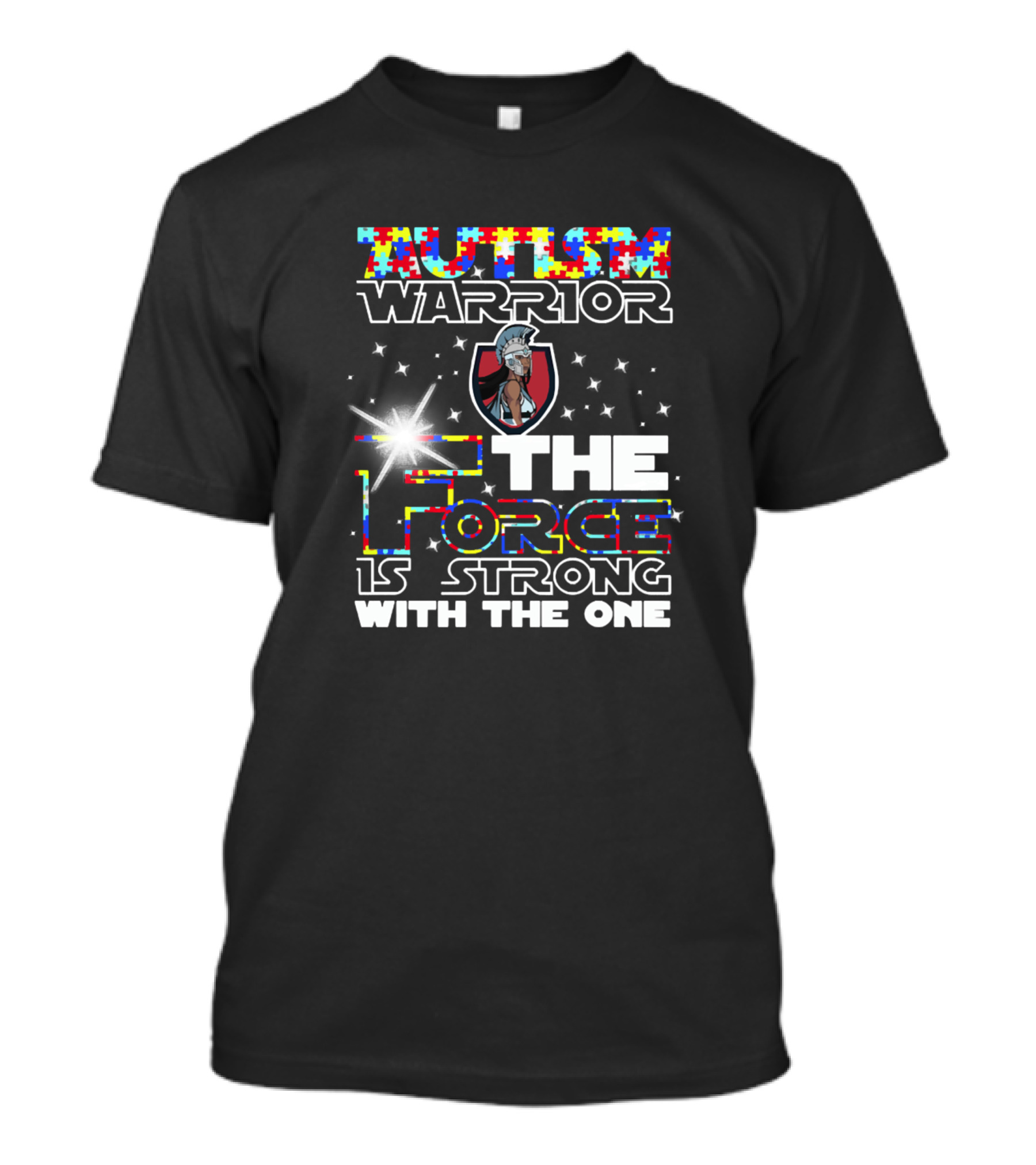 Autism Warrior The Force Is Strong With The One Galaxy Stars Puzzle T-Shirt