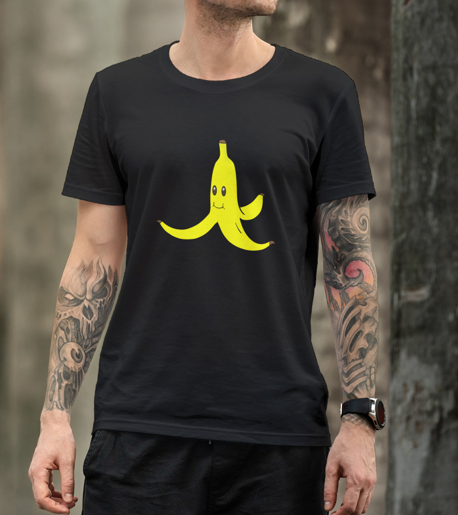 Banana Peel Happy Face Character T-Shirt