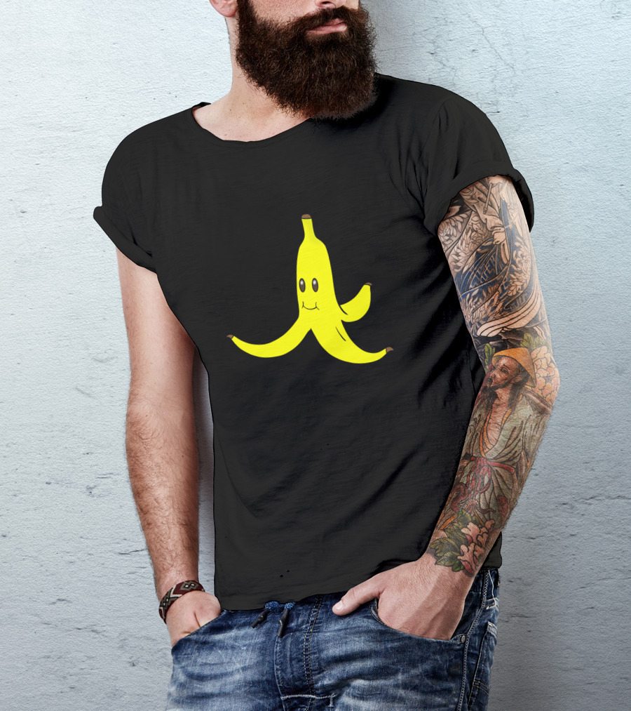 Banana Peel Happy Face Character T-Shirt