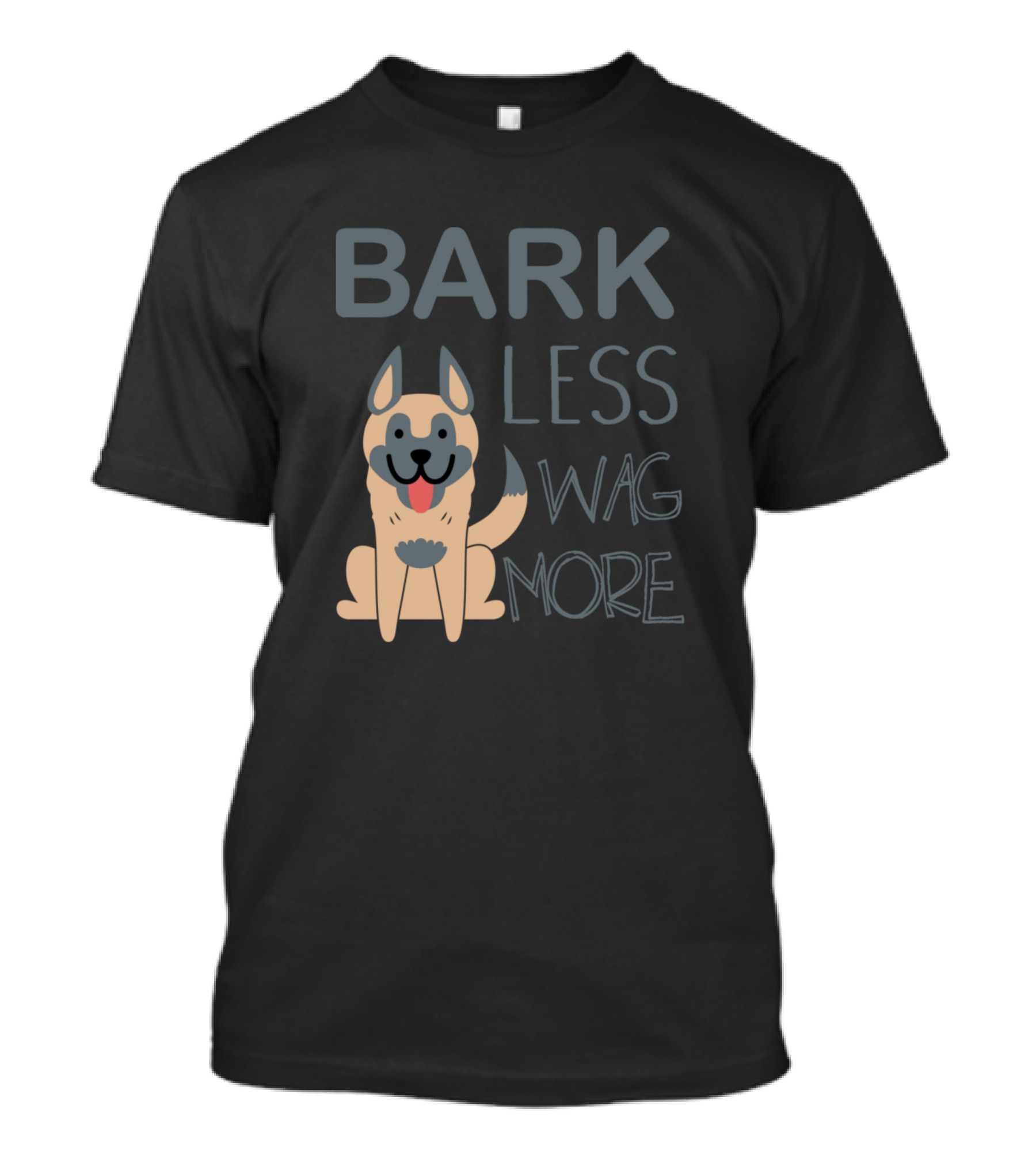 Bark Less Wag More Dog Lover Product German Shepherd Cartoon T-Shirt