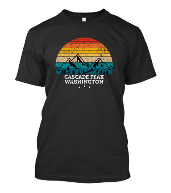 Cascade Peak Washington Retro Mountain Sunset Scenic Landscape T-Shirt