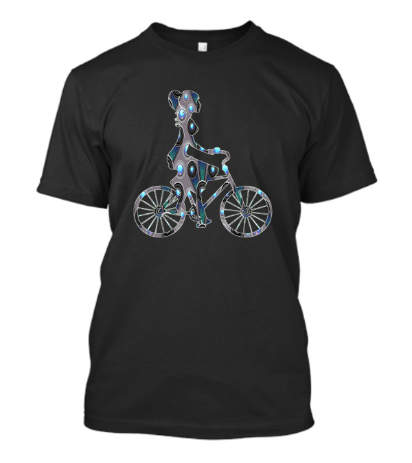 Cycling 277 Abstract Bicycle Rider With Futuristic T-Shirt