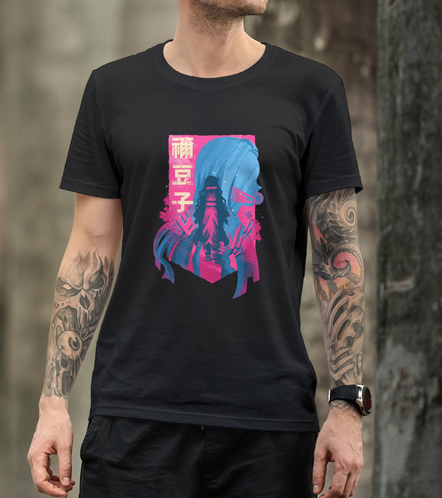 Demon Beauty Nezuko Japanese Text T-Shirt