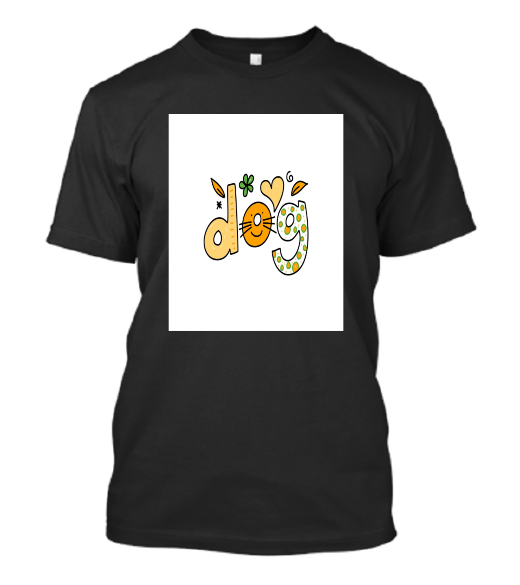 D O G Whimsical Floral Dotted Letters T-Shirt