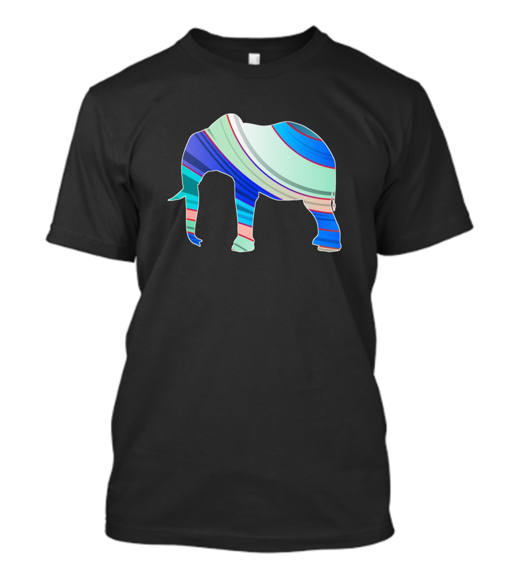 Elephant Pattern Striped Animal Zoo 819 T-Shirt