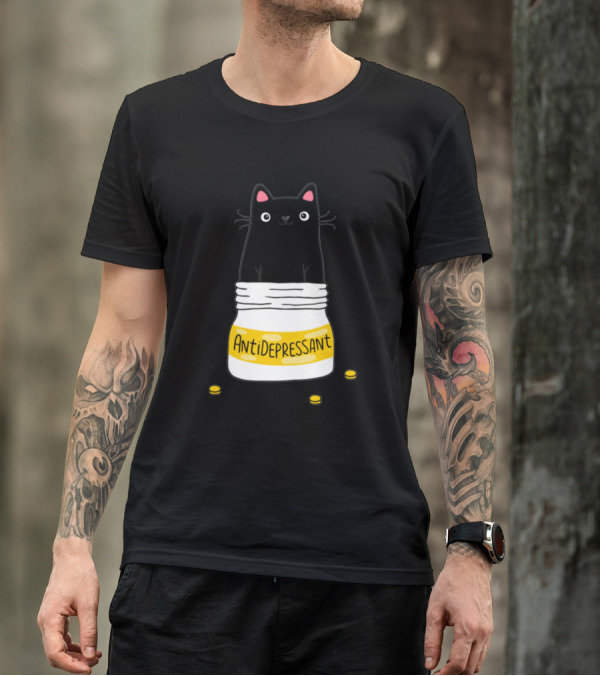 Cat Antidepressant In Pill Bottle T-Shirt