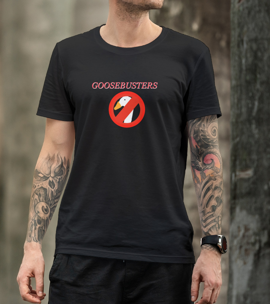 GOOSEBUSTERS Goose With Red No Sign T-Shirt