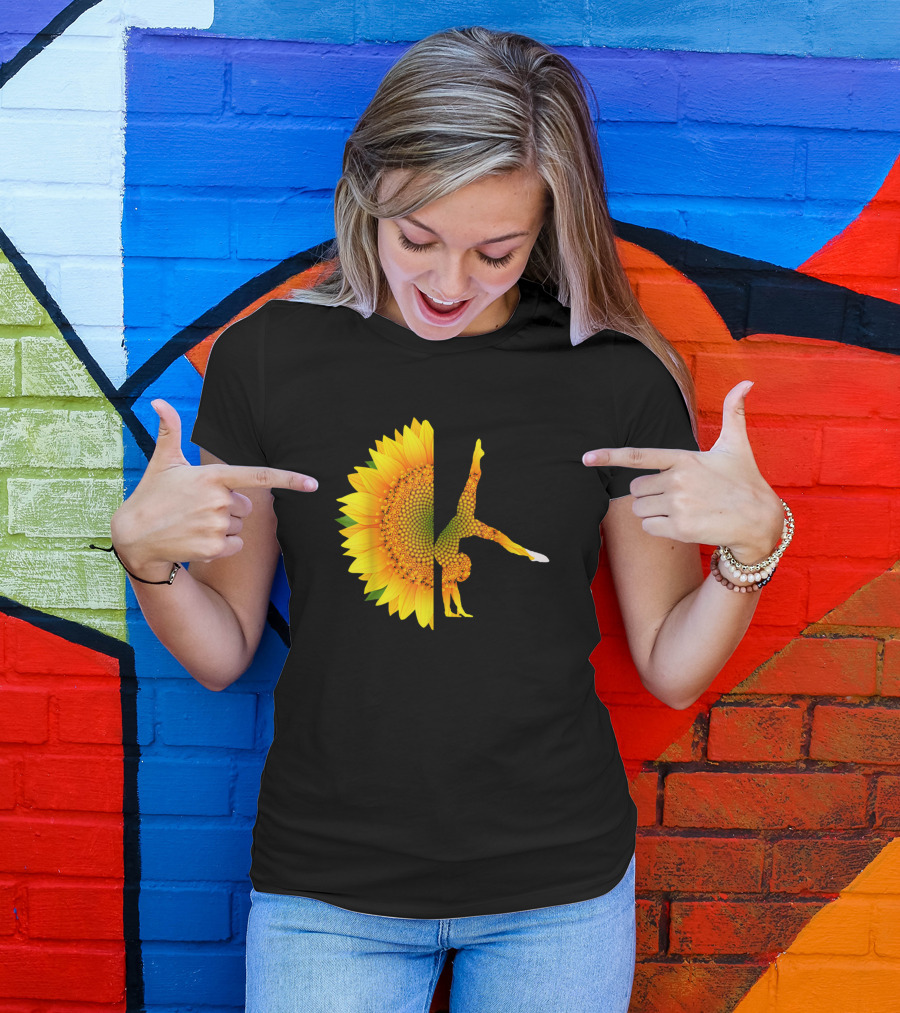 Gymnastics Half Sunflower Handstand Fusion Cool T-Shirt