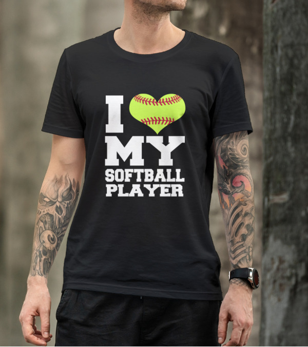 I Heart My Softball Player Fastpitch T-Shirt