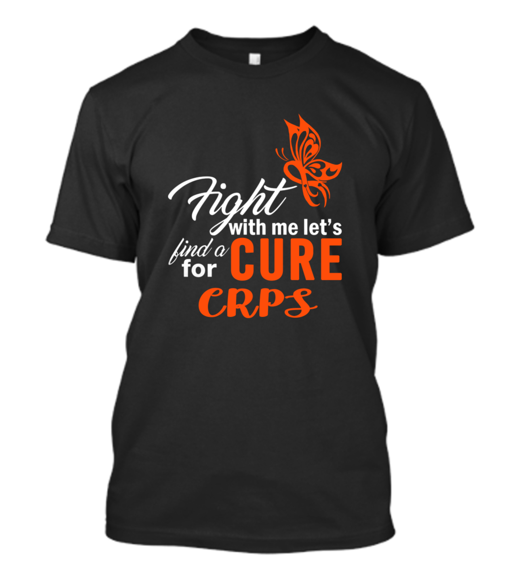 Fight With Me Let's Find A Cure For CRPS Awareness Butterfly T-Shirt