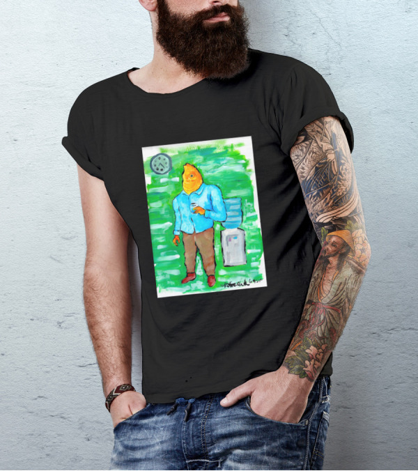 Fish Out Of Water Water Cooler Fish Head Businessman T-Shirt