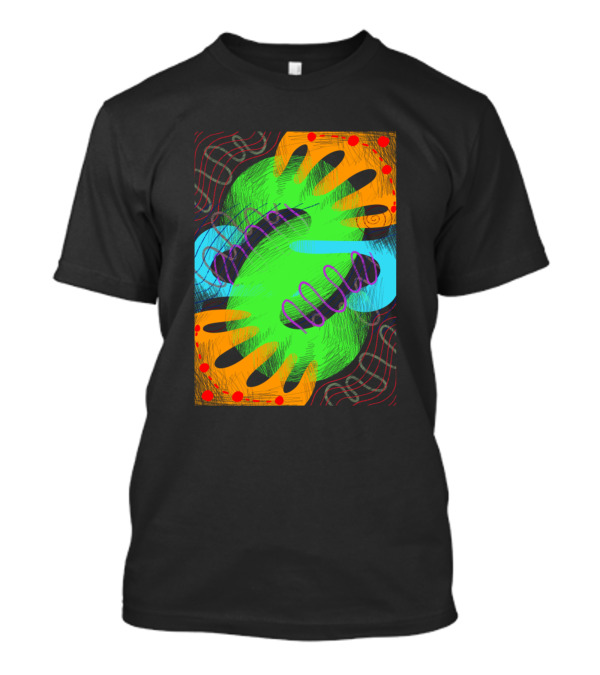 Fullcolor Abstract Hand Shapes Vibrant T-Shirt