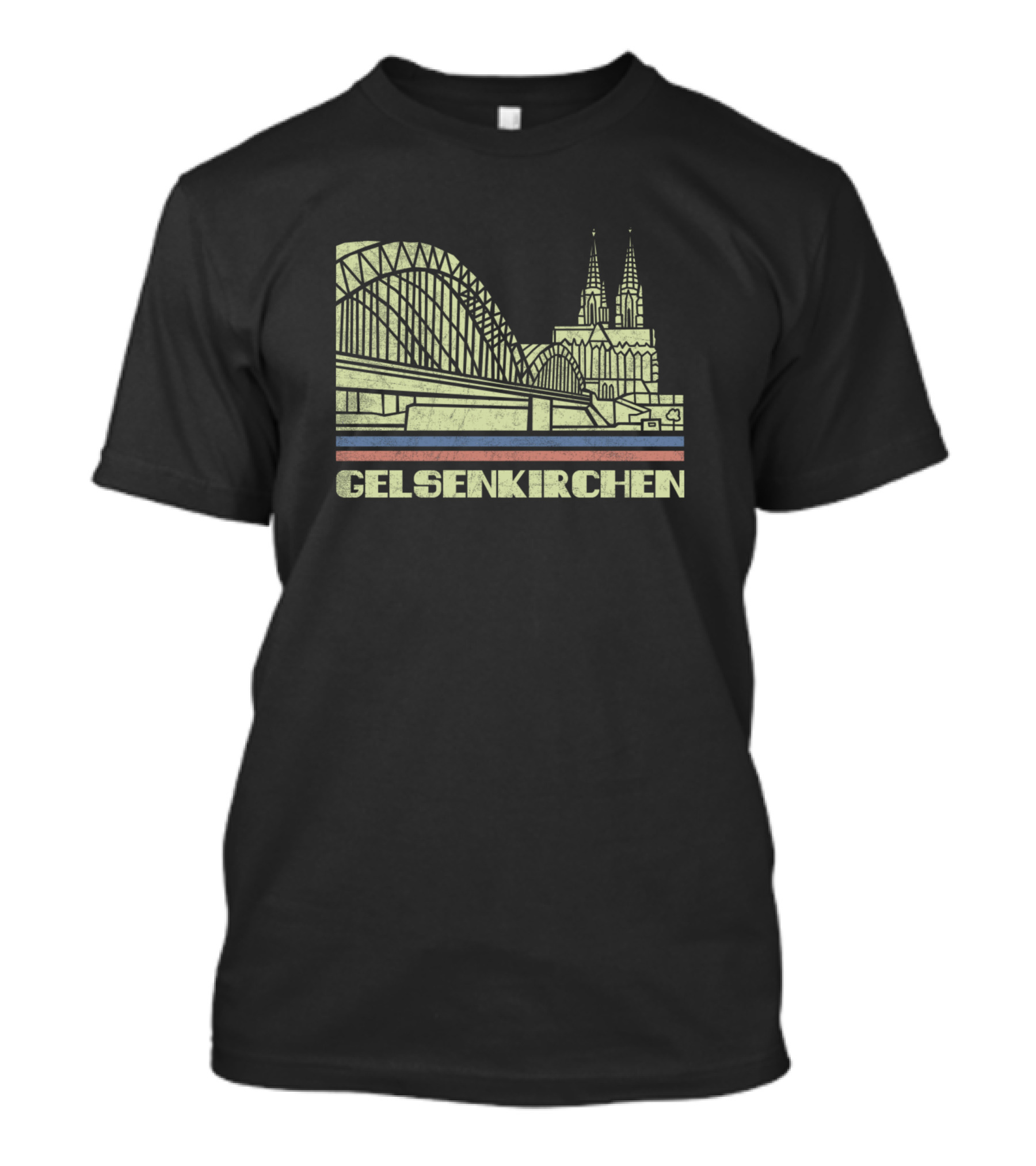 Gelsenkirchen Germany Skyline Cathedral And Bridge T-Shirt