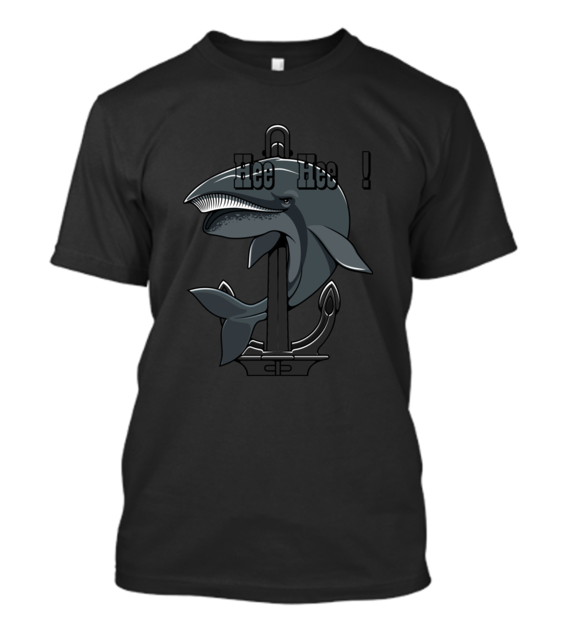 Tee Hee Whale Anchor Valentine Cartoon T-Shirt