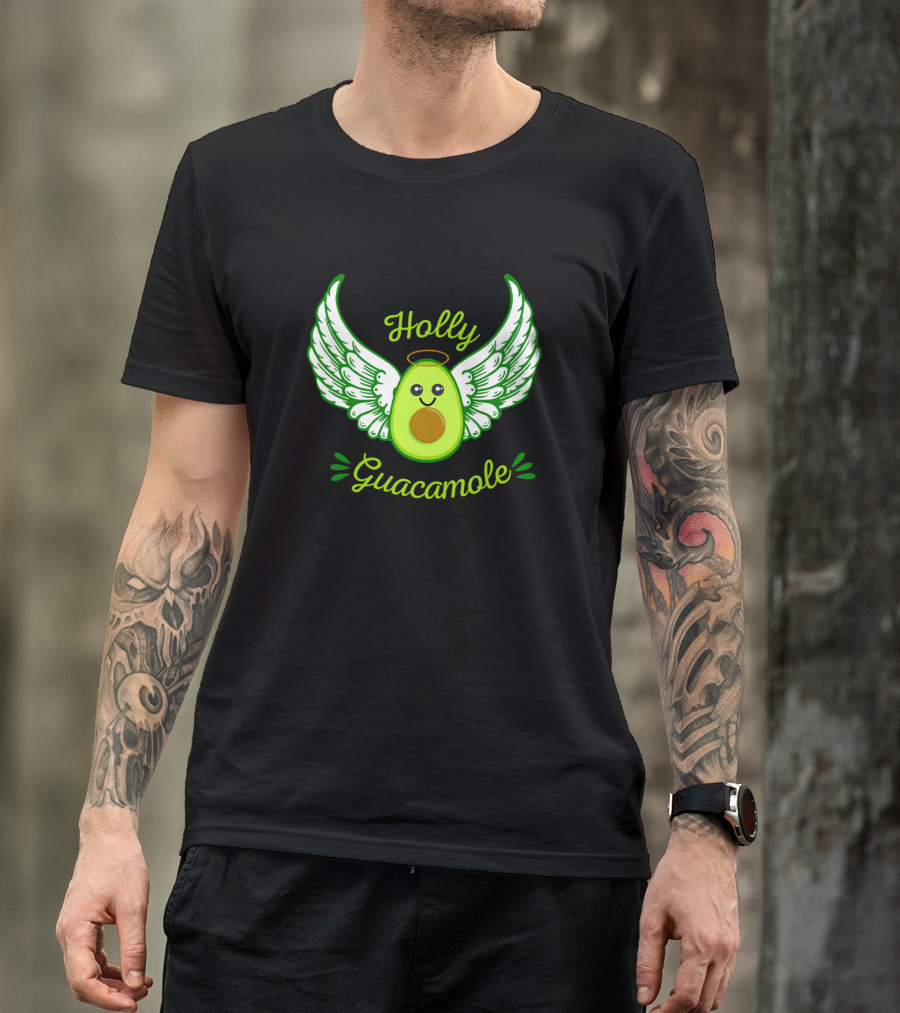 Holly Guacamole Avocado With Angelic Wings And Halo T-Shirt